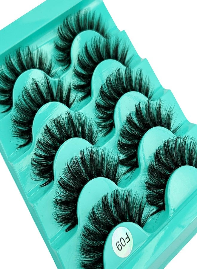 FOINEMYED Mink Lashes Strip Eyelashes Volume False Eyelashes that Look Like Extensions Glamour Wispy Curly Fake Lashes 5 Pairs Pack - Image 4